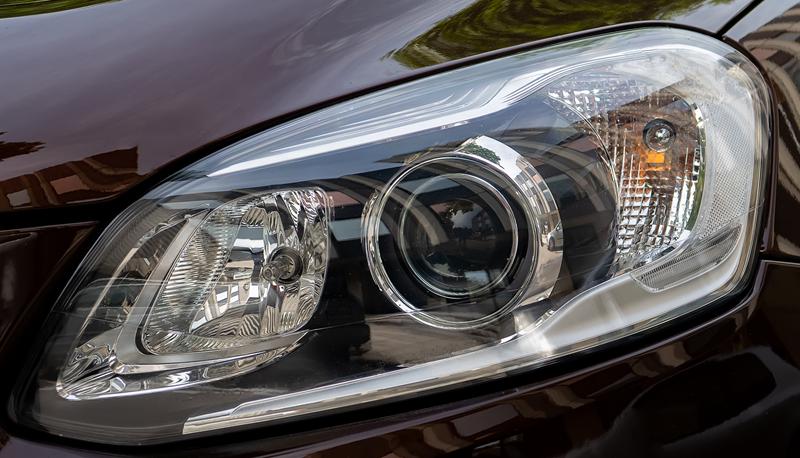 headlight in a car